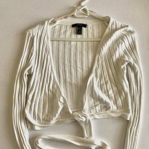 Forever 21 White Wrap Top - Small